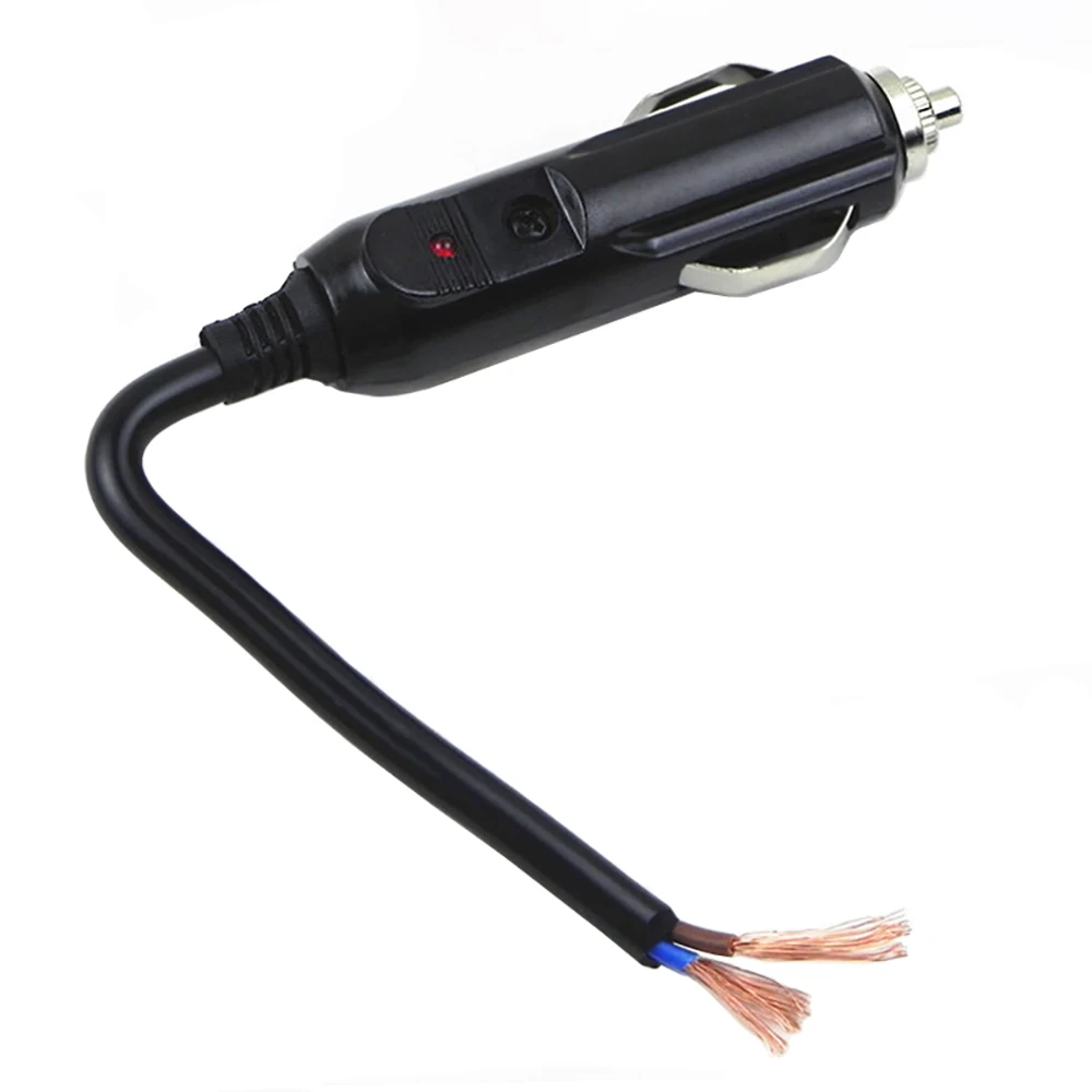 12V To 24V Car Cigarette Lighter Plug Male Head With Indicator Light Vehicle Electrical Cigarette Lighter Plug Charger Adapter