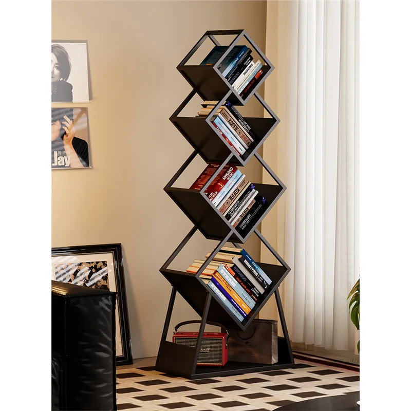 Modern Simple Multi-layer Rotatable Corner Bookshelf Floor Shelf Shelf