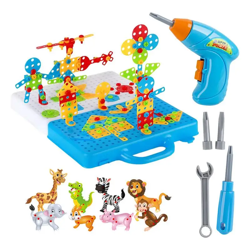 

Electric Drill Puzzle Playset Creative 289Pcs Construction Engineering Building Blocks Toys Tool Educational Set for Boys, Girls