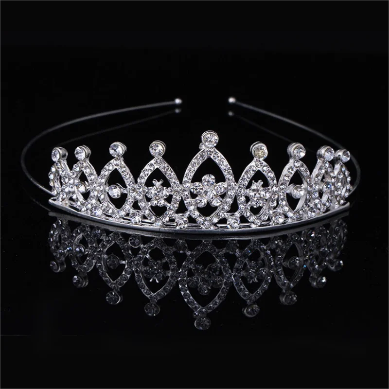 Women\'s Hair Crown Bridal Wedding Tiara Hair Ornament Girls Rhinestone Crystal Tiara Fashion Alloy Hair Jewelry Gift