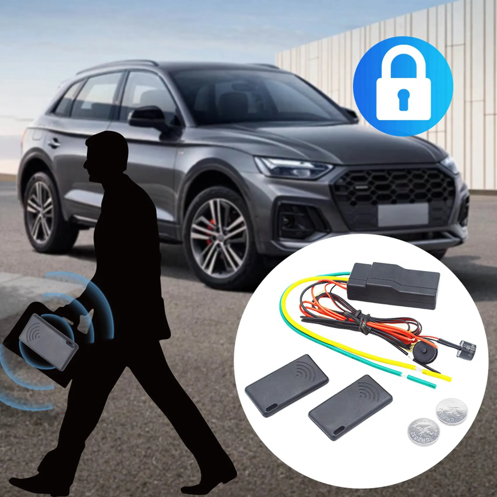 

A41T 2X 12В Автомобильный иммобилайзер с защитой от угона, 2.4ГГц RFID, беспроводной блокиратор двигателя, скрытый беспроводной иммобилайзер для авто