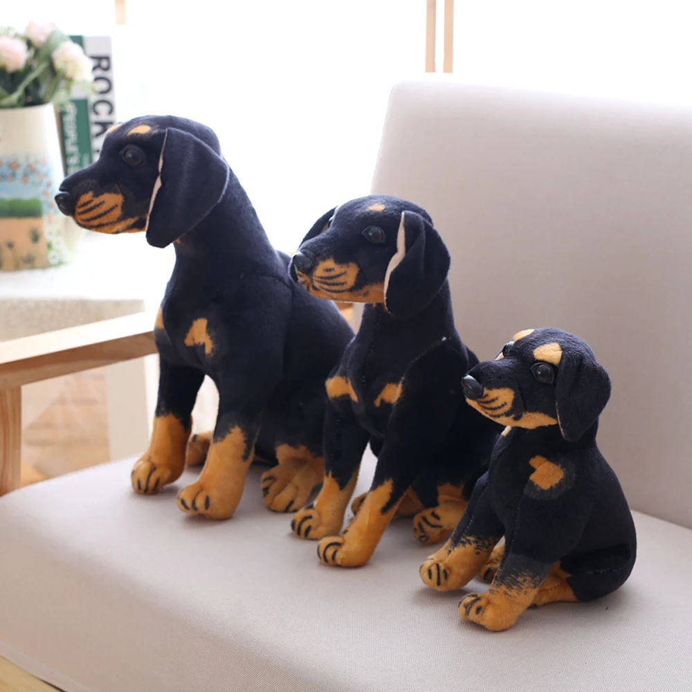 Simulated Dog Plush Toys Fluffy Stuffed Animals Rottweiler Soft Dolls Big Size Reallife Doggy Home Decor Kids Birthday Gifts