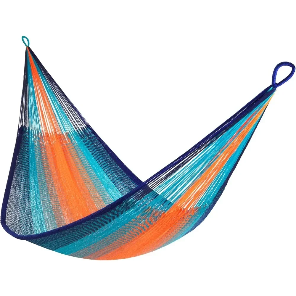 

Handwoven Hammock by - Double Size, Fits 1-2 PPL, 400lb max - Weathersafe, Super Strong, Easy to Hang