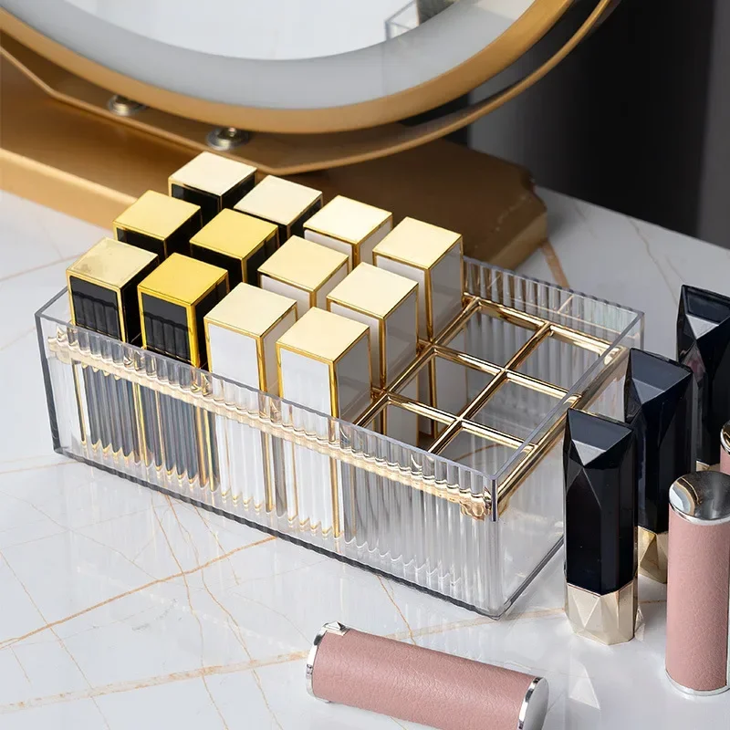 18 Grids Luxury Lipstick Storage Box Transparent Portable Makeup Holder Plastic High-capacity Cosmetics Case Desktop Organizer