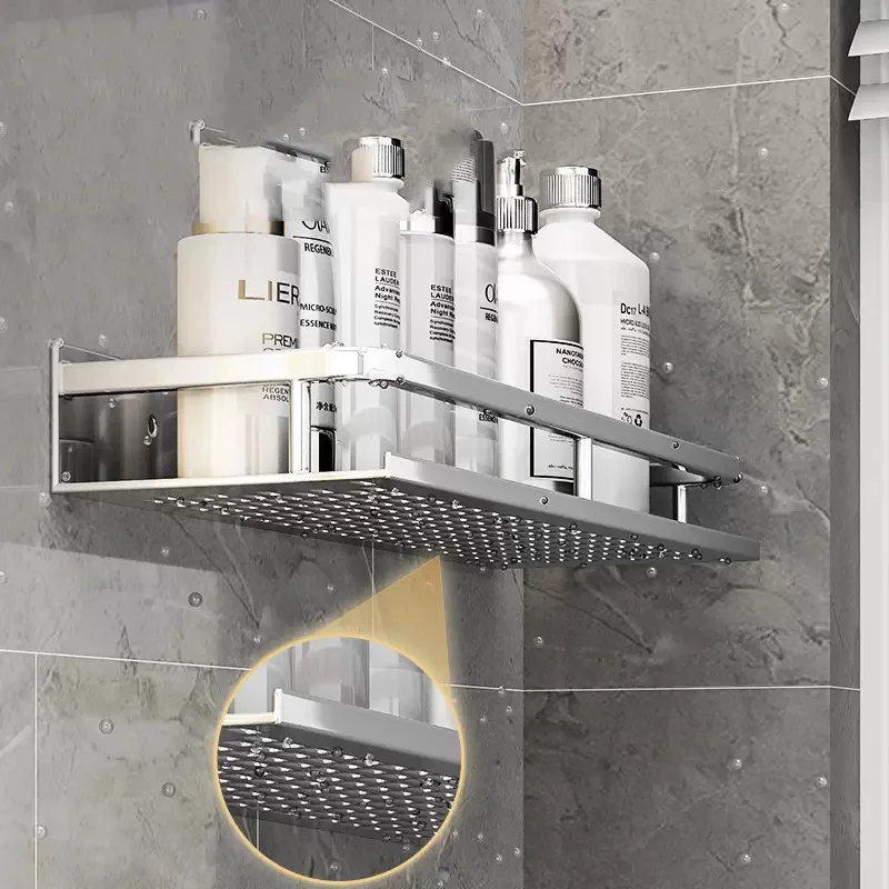 Bathroom Shelf Organizer 30-50CM Shower Storage Rack Silver Space Aluminum Toilet Shampoo Holder Bathroom Accessories