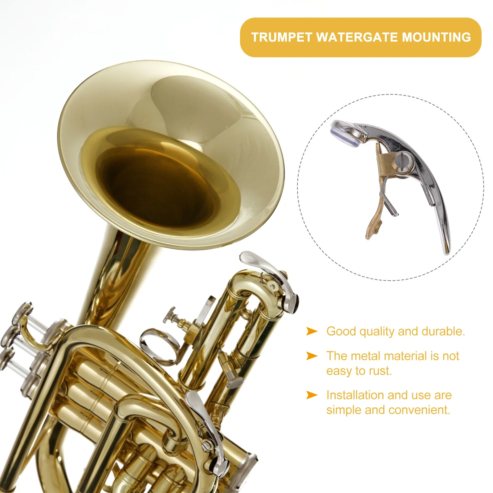 

1 pc Trumpet Watergate Key In Copper Durable Replacement Component Easy Install Small Portable For Trumpet Tuba French Horn