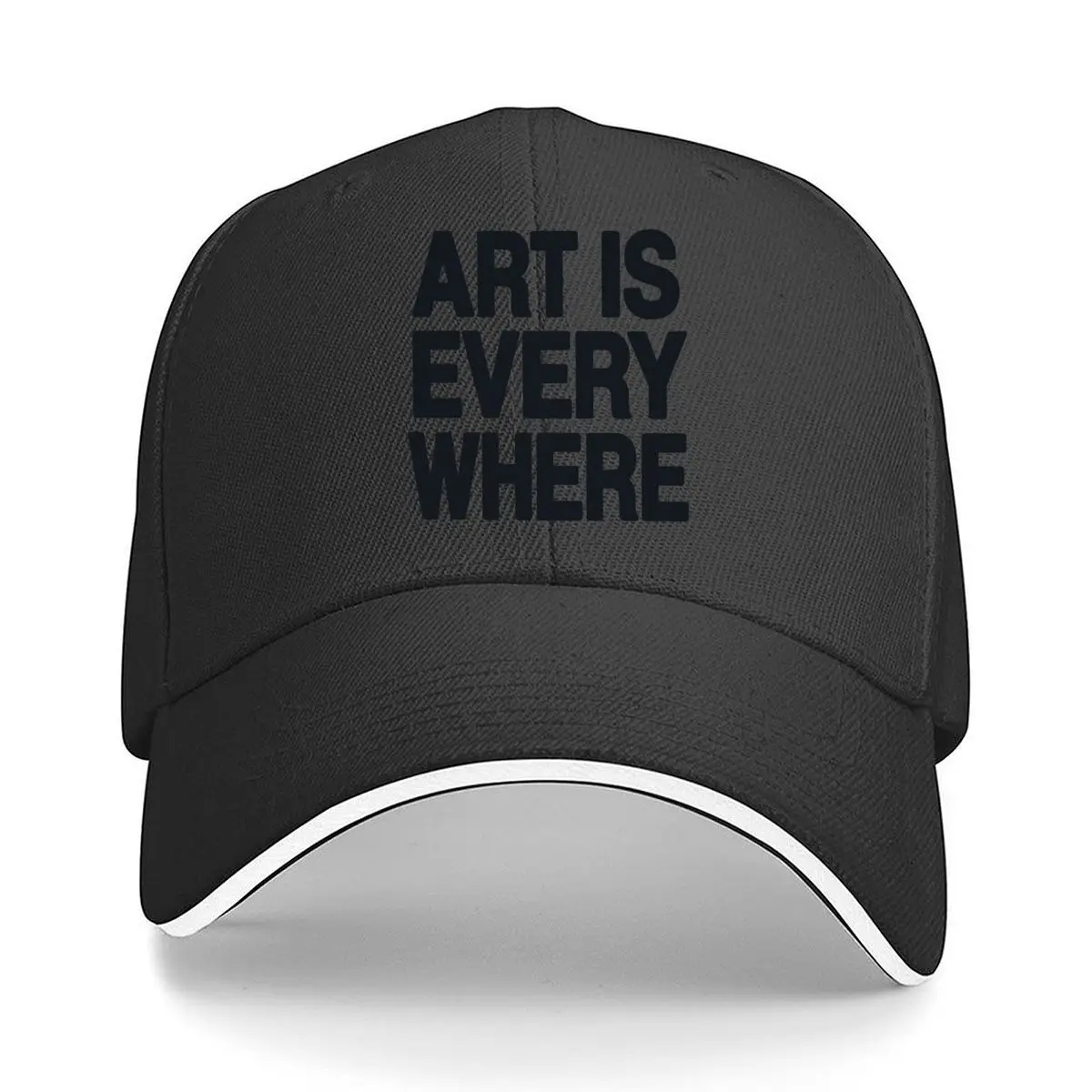 Art Is Every Where Bold Black Typography Sandwich Baseball Cap Women Unisex Male