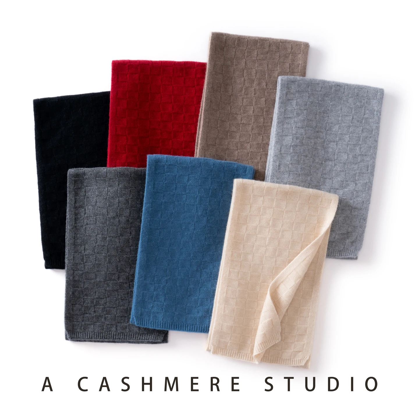 MERRILAMB Cashmere Scarf For Women High Quality Winter Scarves Outdoor Casual Thicken Warm Solid Color Plaid Knitted Scarf