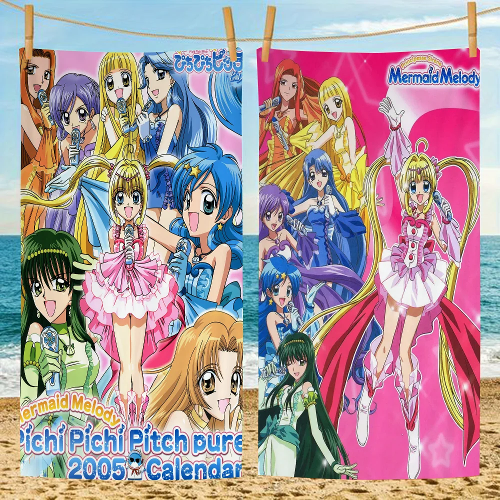 

Mermaid Melody Anime Microfiber Beach Towel Absorbent Quick Dry Soft Yoga Swimming Resort Mountain Climbing Towel