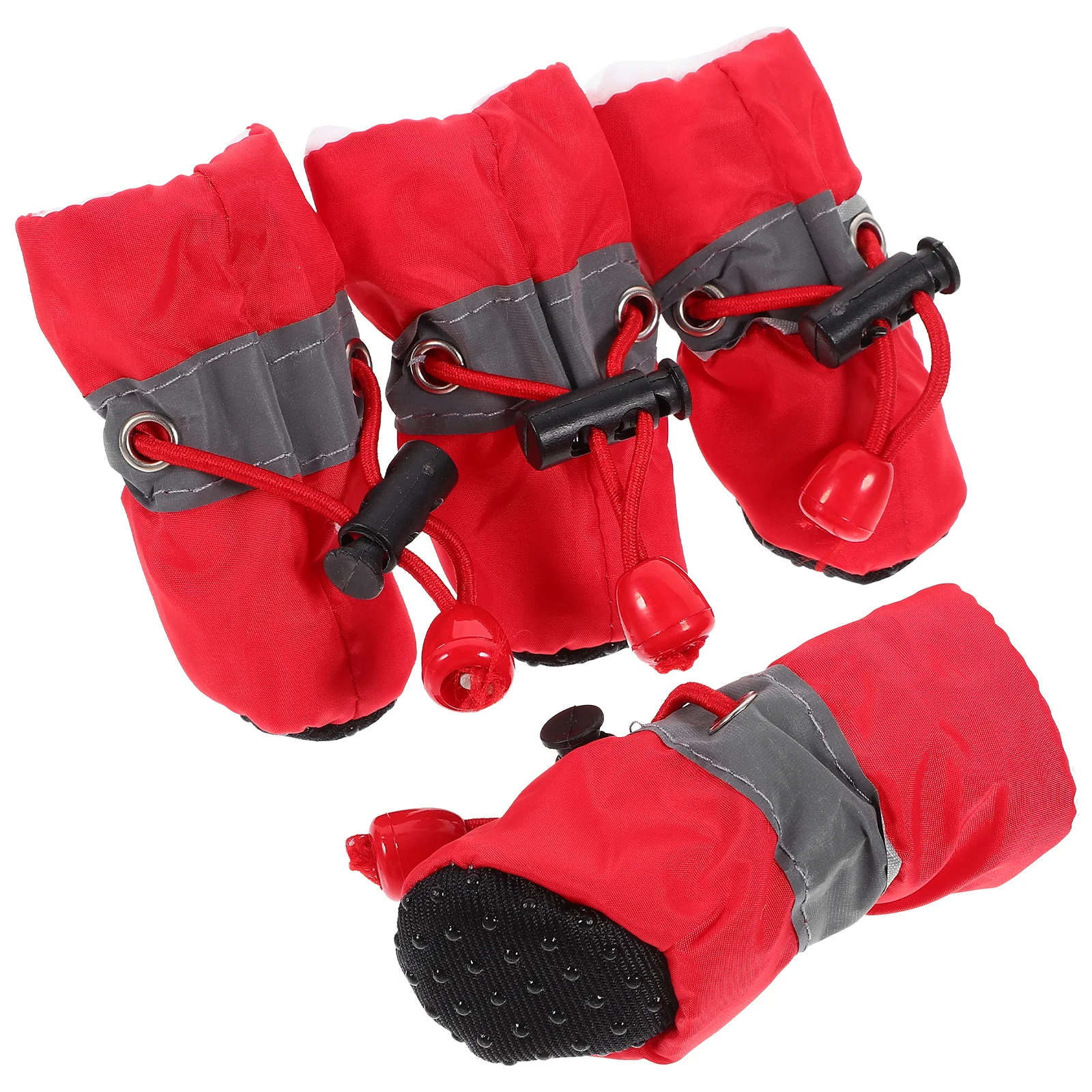 

4Pcs Non-Slip Puppy Shoes Dog Boots Winter Paw Protectors Anti-Slip Warm Lining Protective Dog Shoes Outdoor Rain Snow