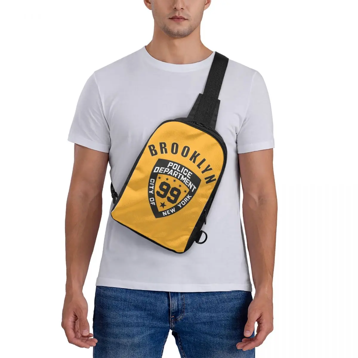 

Brooklyn Nine Nine - 99th Precinct Mug Chest Bag Crossbody Backpack Sling Shoulder Bag For Men Traveling Hiking Daypack