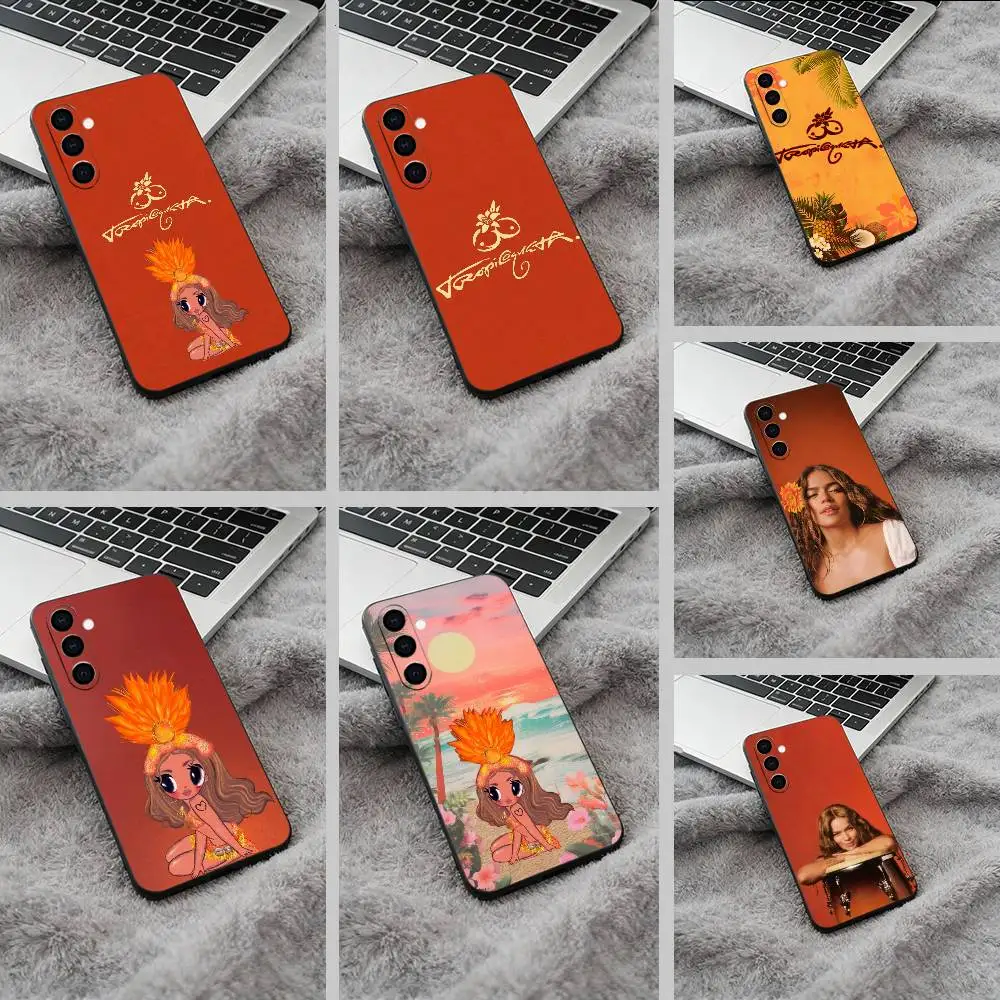 Karol Tropicoqueta Soft Silicone phone Case for Samsung Galaxy A73/A71/A72/A70/A53/A52/A51 - Black