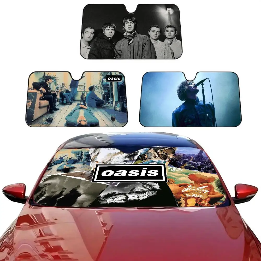Hot Oasis Band Car Windshield Funny Sun Shade Foldable UV Ray Sun Visor Protector Sunshade for Front Window
