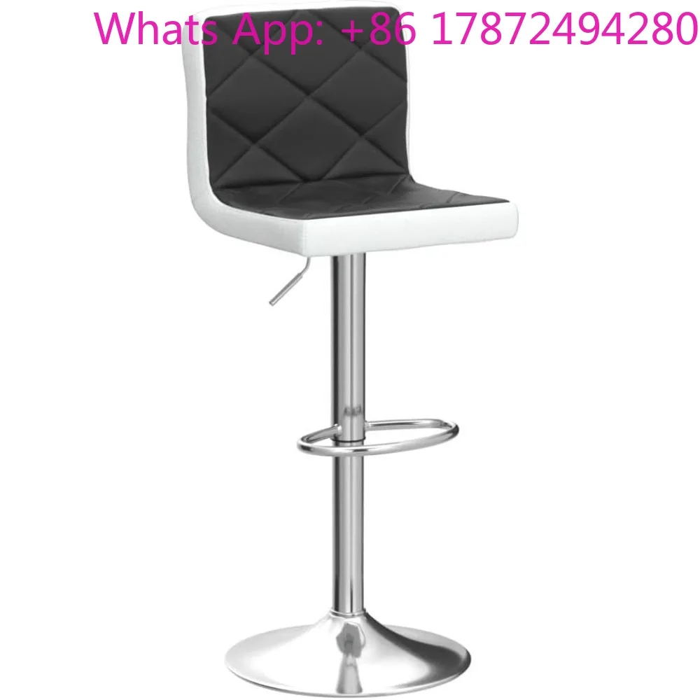 Leather Bar Stools Adjustable 360 Degree Swivel Backrest Footrest Barstool Set of 4