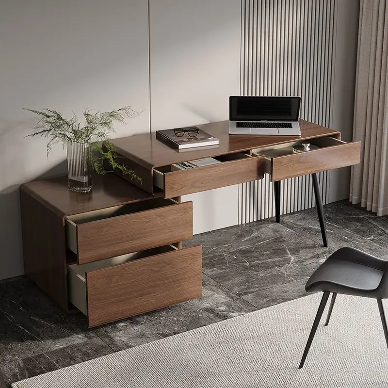 LX Home Solid Wood Modern Minimalist Bedroom Corner Computer Desk Dresser