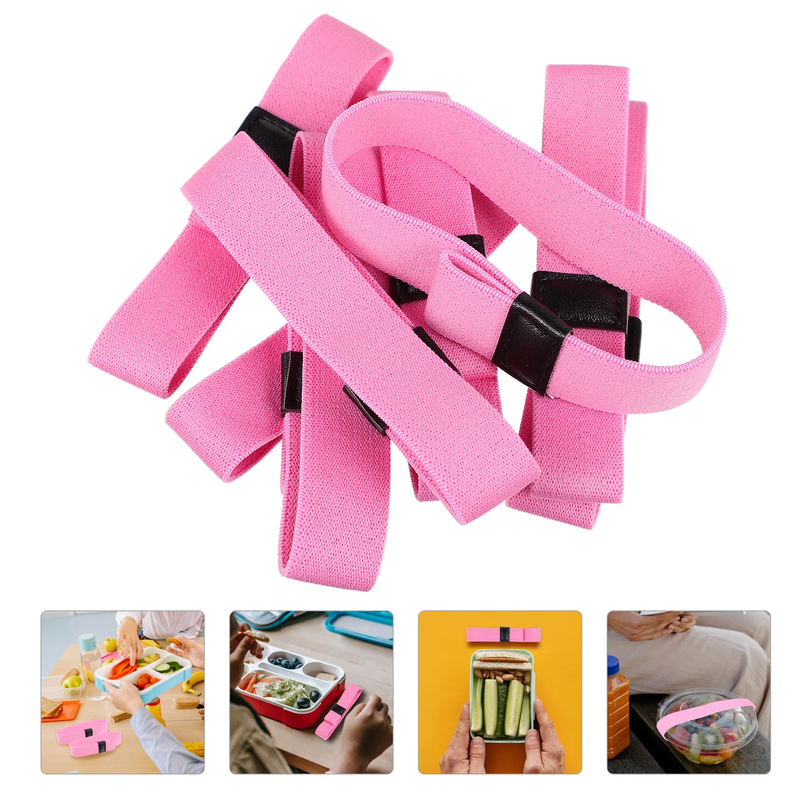 8Pcs Lunch Box Elastic Straps Bento Container Bands Strong Stretchy Portable Fixing Bands for Bento Case Daily Commute Outdoor