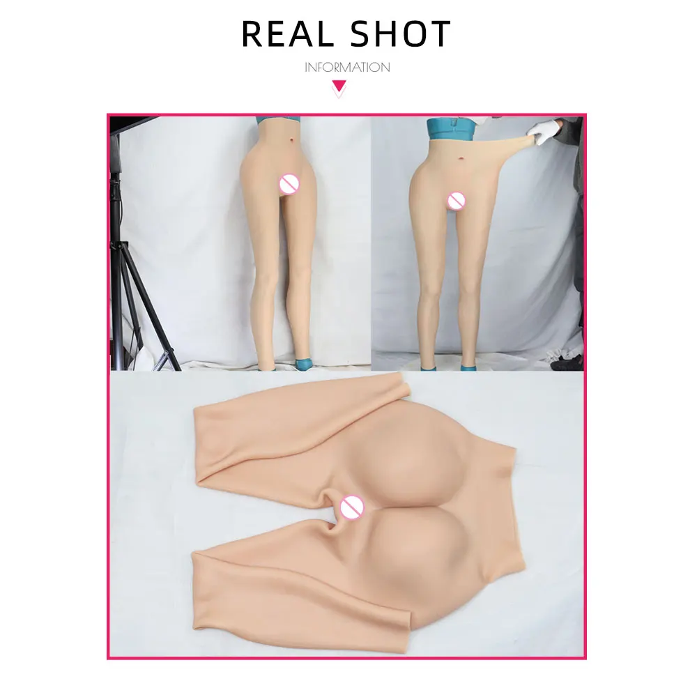 YUERUGOU Silicone Realistic Vagina Panties Shemale Crossdresser Pussy Pants Transgender Artificial Fake Underwear Hip Enhancer