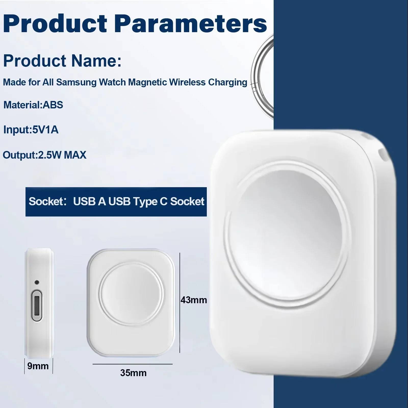 Магнитные беспроводные портативные часы USB Type-C, быстрое зарядное устройство для Samsung Galaxy Watch Ultra 7 Classic 5 Pro, универсальная Быстрая зарядка