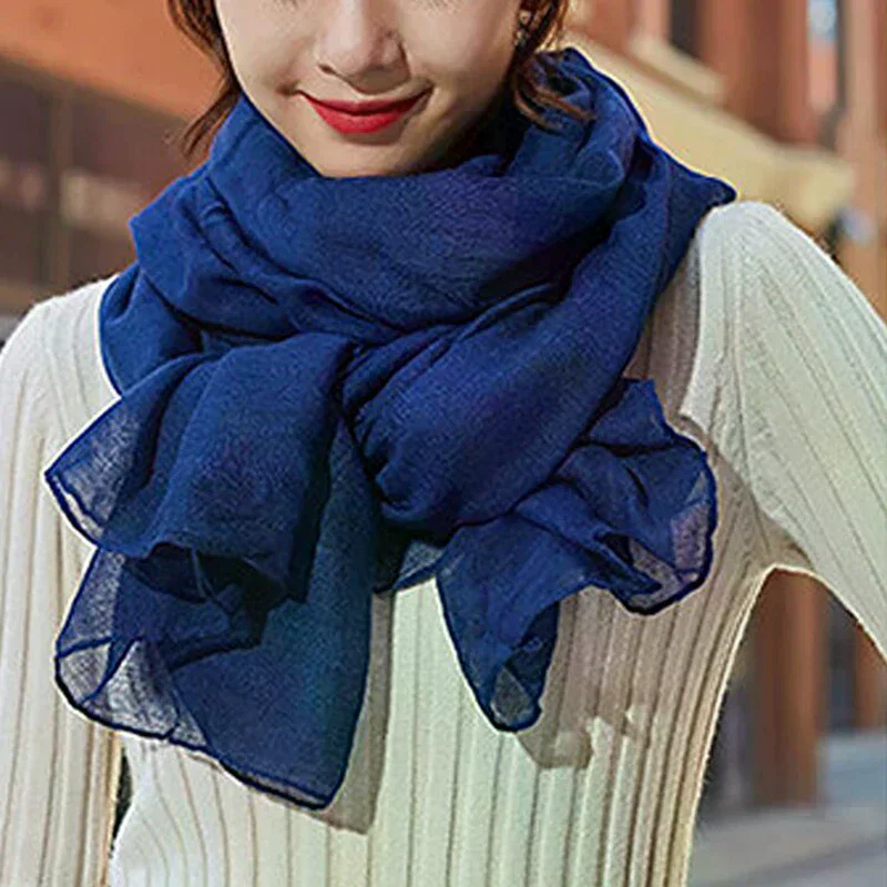 

Женские ветрозащитные шарфы-шали, однотонные хлопковые теплые шарфы для зимы и весны, подарок