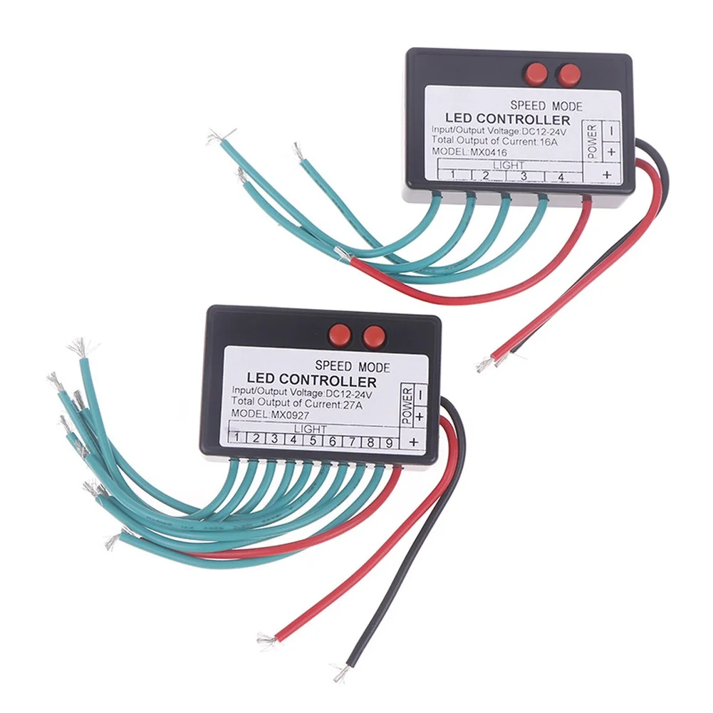 

1PCS 12V 24V 4/9 Channel Led Strip Light Controller With Speed Mode Adjustable Speed And Modes Controller Power Tool Parts
