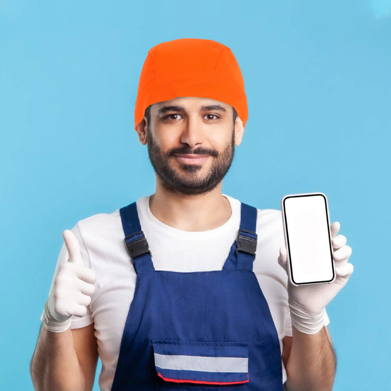 

Anti-Sweat Grinding Hat Orange Adjustable Protective Cap for Harvesting Welding Work Construction Gardening Cycling Safety