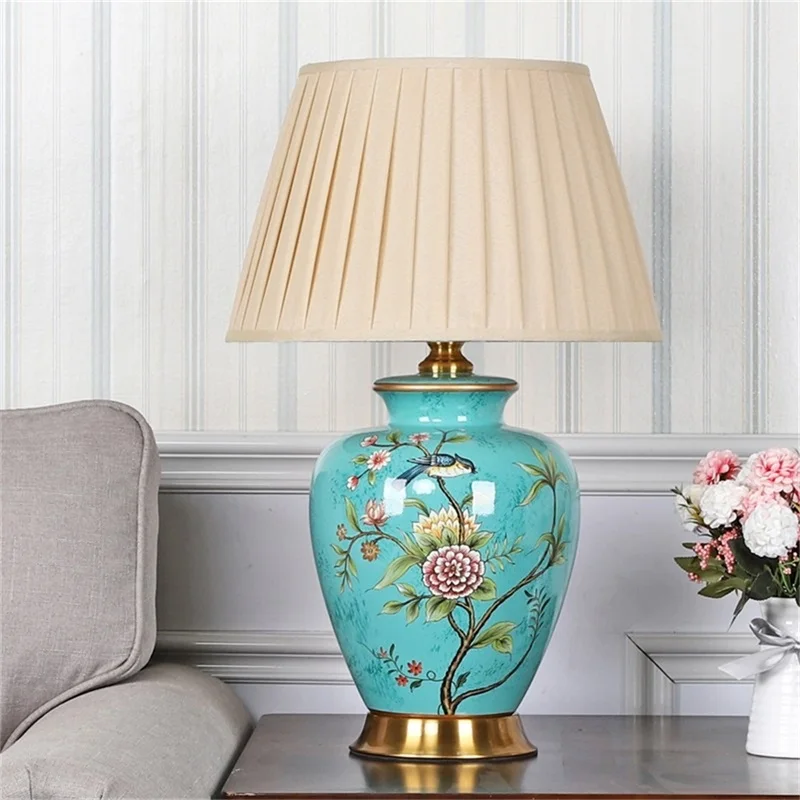 AFRA Ceramic Table Lamp Desk Light Luxury Modern LED Pattern Design  For Home Bedroom Living Room