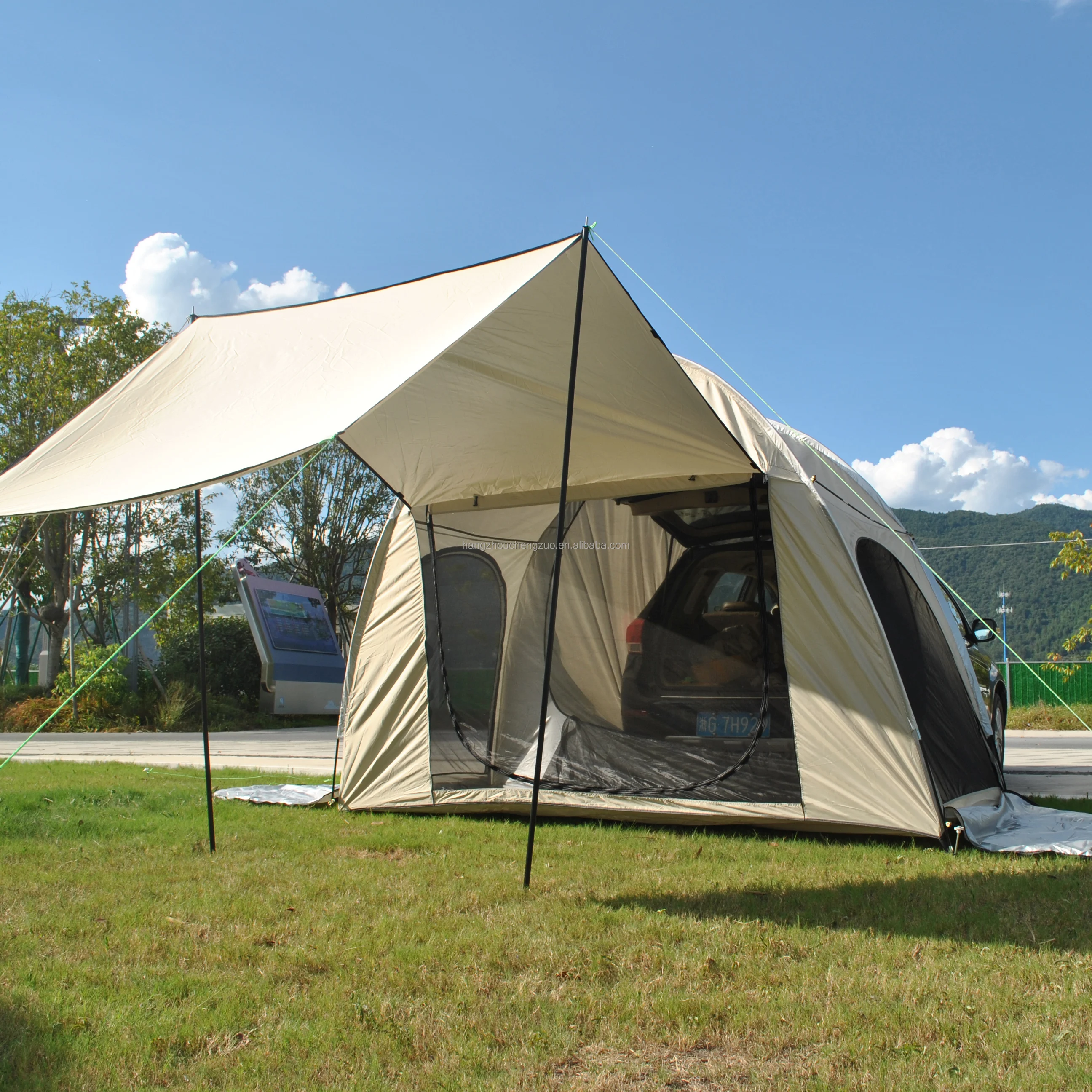 

Outdoor SUV car rear extension tent car rear tent with canopy self-driving tour wilderness mosquito-proof sunshade, car tent