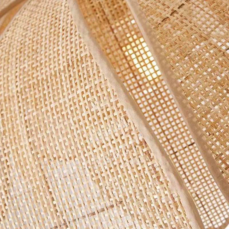 Imagem -06 - Luz Pingente de Forma de Pétala Estilo Chinês Lâmpada Artesanal de Rattan Lâmpada de Pétala Designer Lâmpada Minimalista Sala de Jantar Lâmpadas