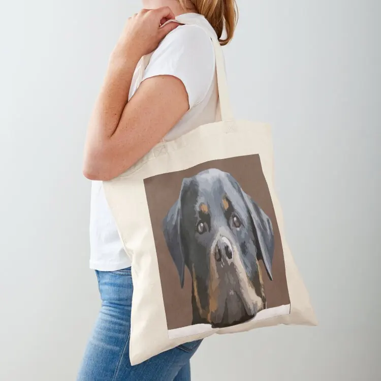 Rottweiler Peering Over A White Wall Vector Tote Bag hand bag ladies cloth bag woman great Cloth