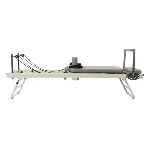 Pilates Machine, Dip Stands, Multifunction Fitness Rack, Home Yoga Reformer with Latex & Spring Resistance, Adjustable Height, Steel Frame, Smooth Gliding, Full Body Stretch Trainer, Core Strength Balance Training, Anti-Aging Durable, Grey