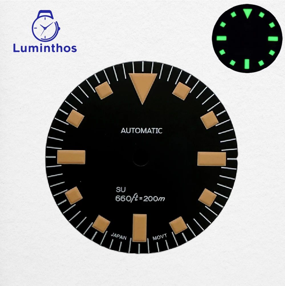 ساعات لومينثوس للرجال S Logo مجموعة عتيقة قرص مضيء 28.5 مللي متر لساعة NH35/NH36 ملحقات تحويل الساعة