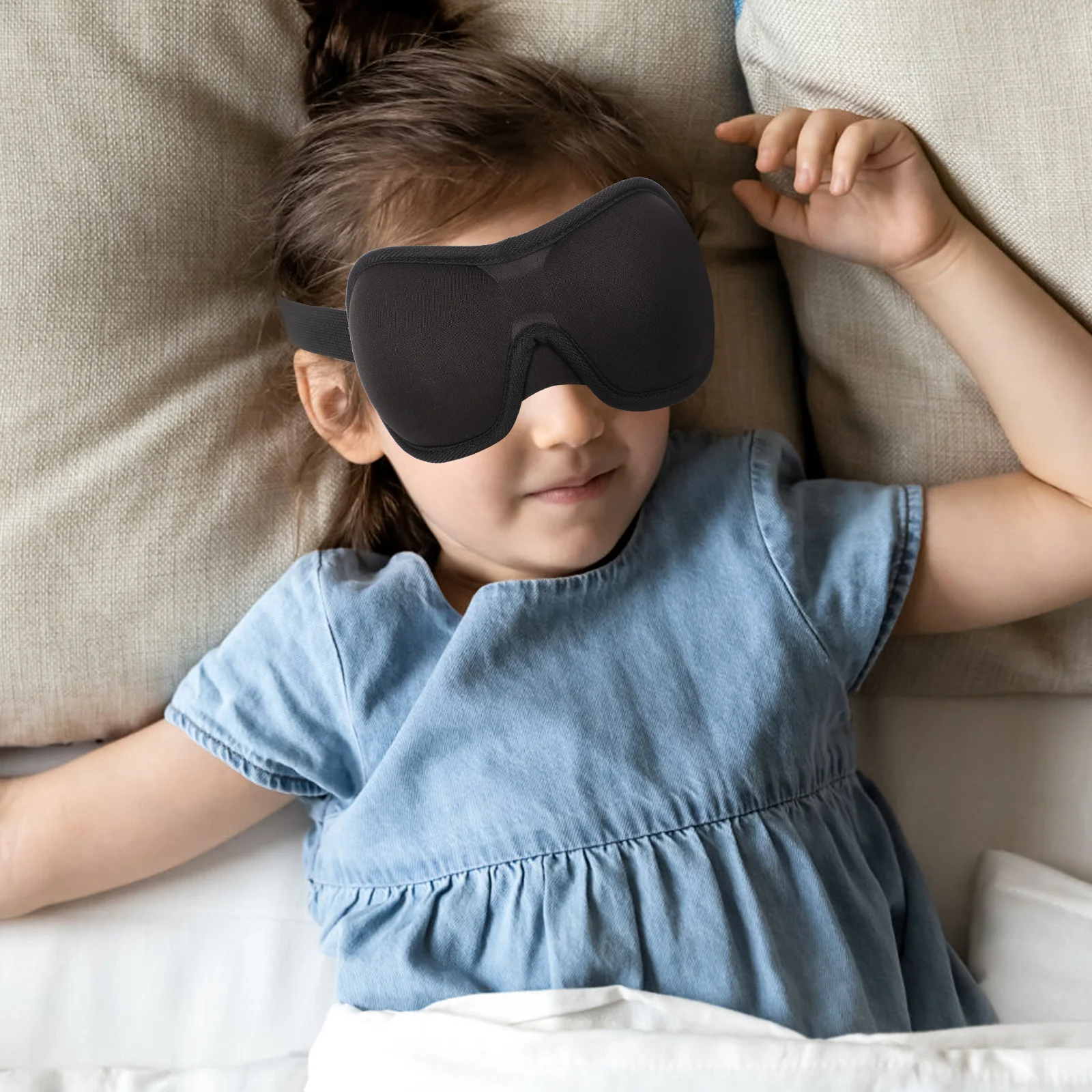 

2pcs Eye Mask Blindfold Sleeping Eye Cover Portable Polyester Face Masks Simple Blinder Eyeshade Nap 3D Memory Foam Travel