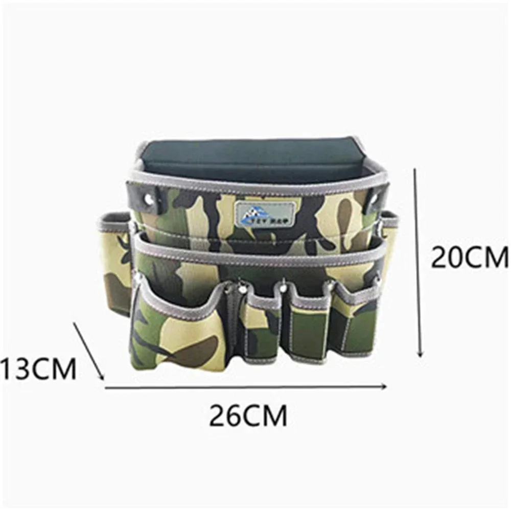 Wear-resistant Oxford Cloth Tool Bag Multifunction Repair Hardware Storage Waist Bag Portable Camouflage Organizer Pouch