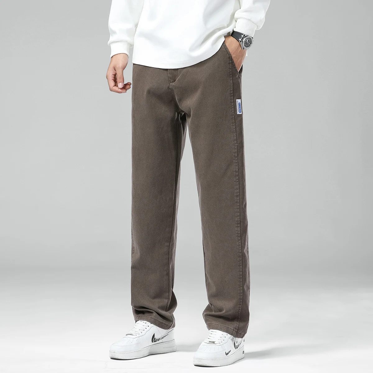 Brand Clothing Winter Lyocell Fabric Men's Jeans Loose Straight Denim Pants Design Blue Thick Casual Trousers Plus Size M-5XL