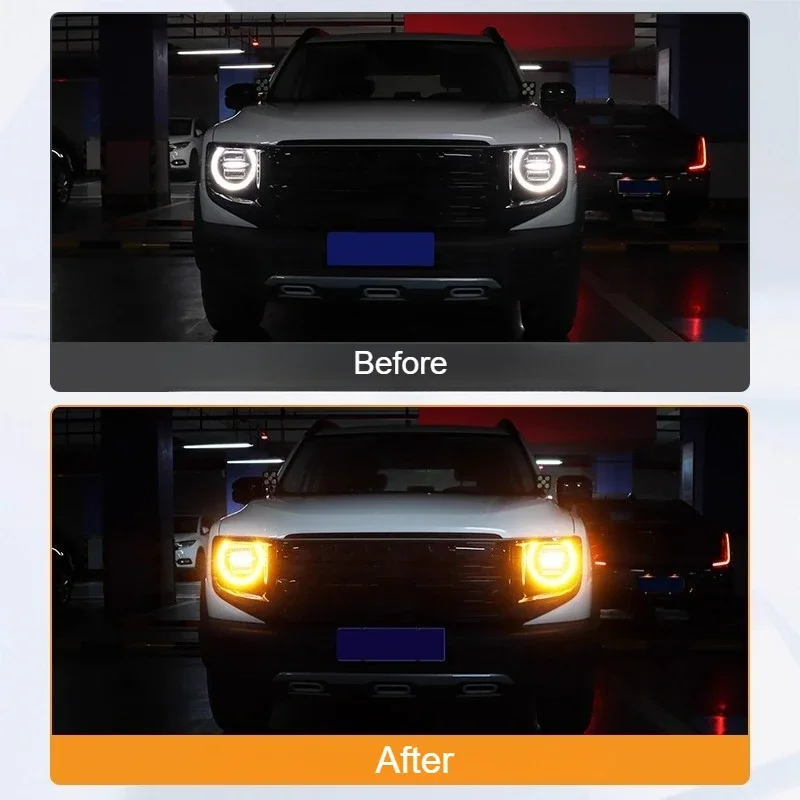 LIEI For Haval DARGO 2021-2025 H7 2026 Raptors Led Yellow Light Daytime Running Light Controller Upgrade Remote Control US Stand