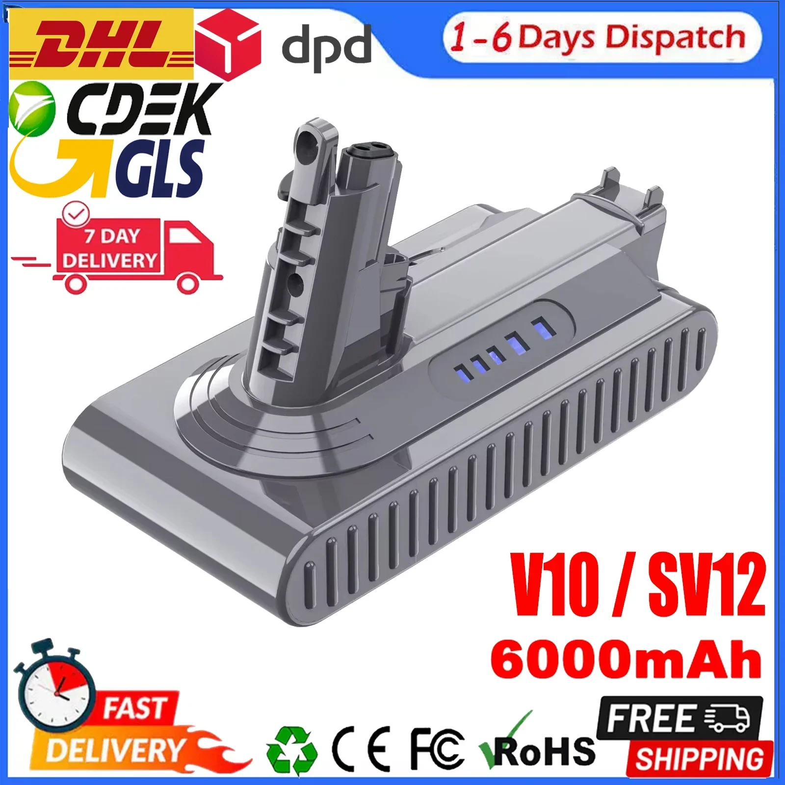 

For Dyson V10 Battery V10 Animal Absolute Fluffy Cordless Vacuum Cleaner NEW 25.2V 6000mAh-12800mAH for DYSON V10 batterie