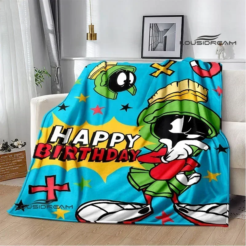 

Marvin The Martian cartoon print Blanket Children's warm blankets Flannel Soft and Comfortable Home Travel Blanket Birthday Gift