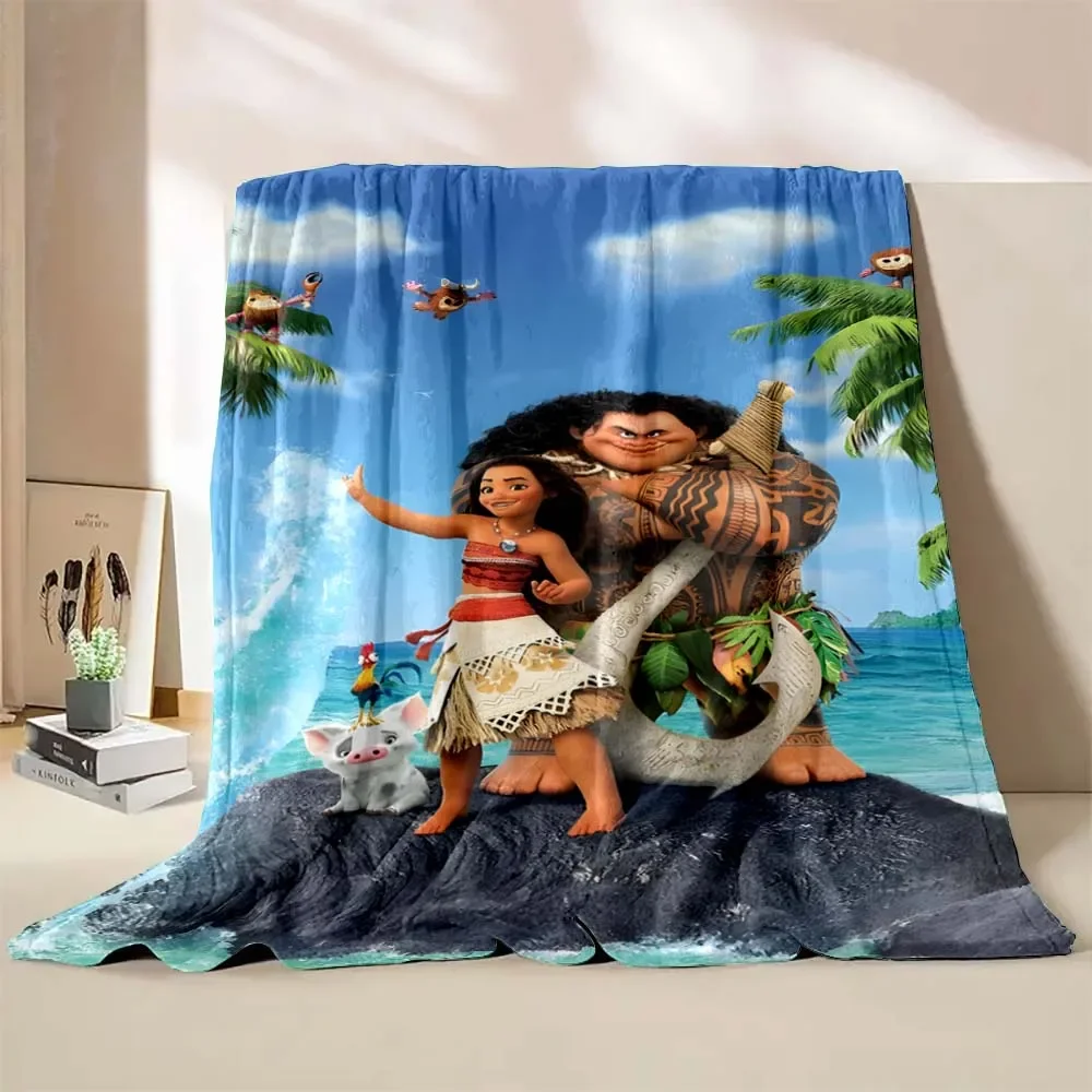 Disney Cartoon Moana Nap Blanket 6 Sizes Soft HD Fluffy Flannel Plush Blanket Baby Kids Gift Throw Sofa Bedroom Kid Baby Gift