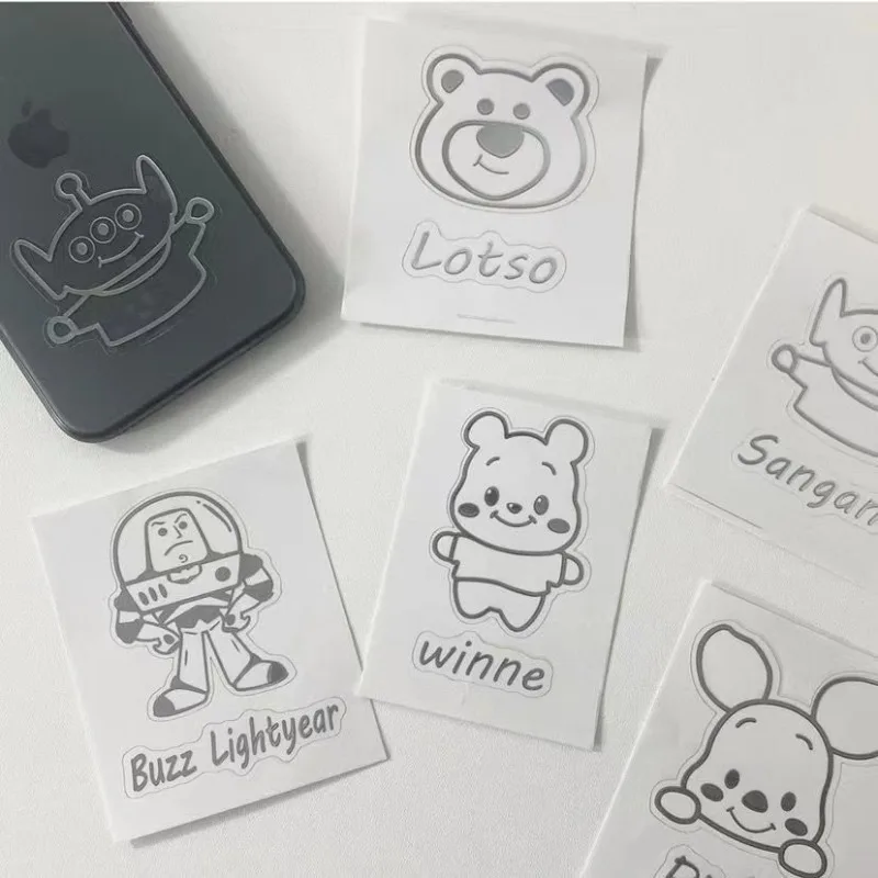 Disney Anime Cartoon Disney Winnie The Pooh Metallaufkleber Einfacher Cartoon Niedliche wasserdichte Laptop-Handyhülle Dekorativer Aufkleber