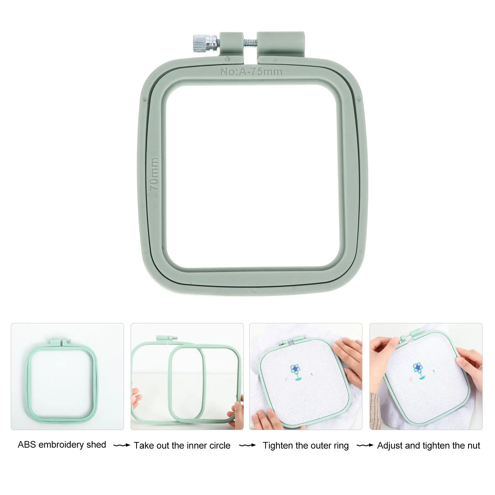 

5Pcs Plastic Cross Stitch Hoops Square Embroidery Frame Durable Long Lasting Wall Decoration Gifts for Friends Family