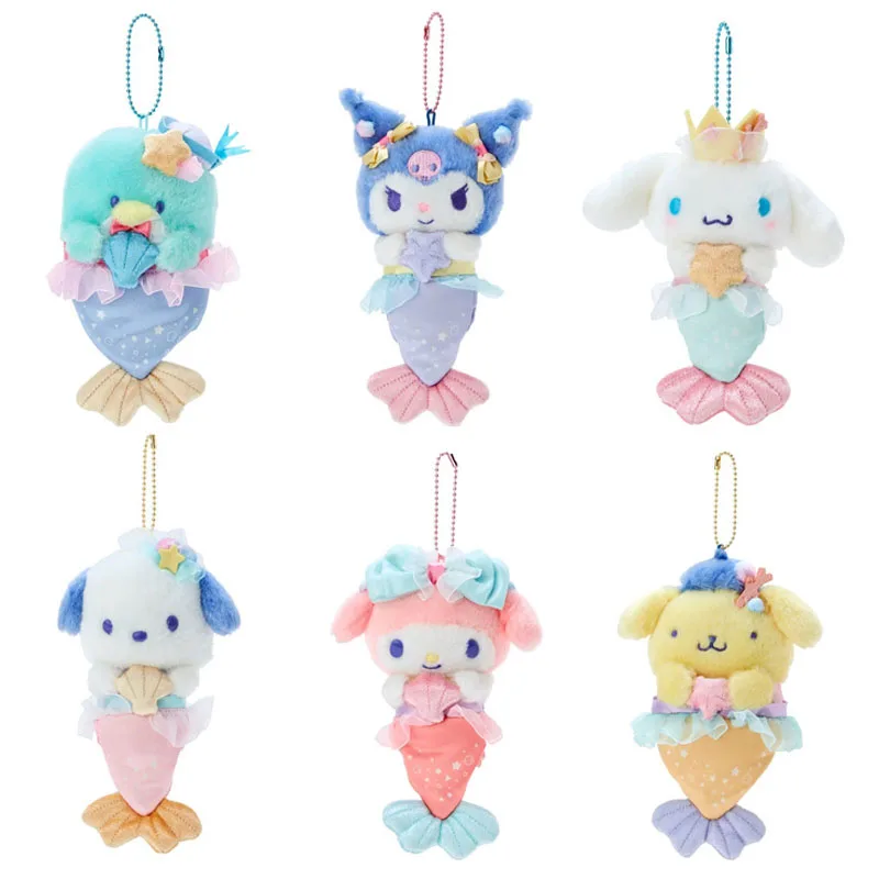 

20 см милая Sanrio Mermaid Series Kuromi My Melody Cinnamoroll Hello Kitty Pochacco плюшевая кукла брелок сумка кулон игрушка в подарок