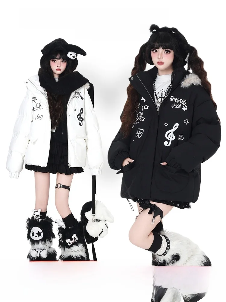 

Crazygirl Thiened Hooded Cotton Jaet Women's Winter Warm Casual Coat Home Cute Feel Commander Sle Zipper Closure Lo...