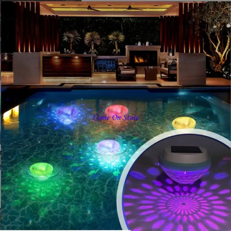 

M6CF Solar Floating Pool Light Color Changing Water Float Lamp For Fish Tanks Pond