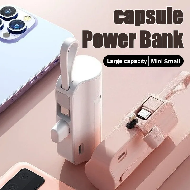 

Мини-портативный внешний аккумулятор Power Bank 20000 мАч Plug Play Power Bank Type-C Быстрое эффективное зарядное устройство для iPhone Samsung Huawei