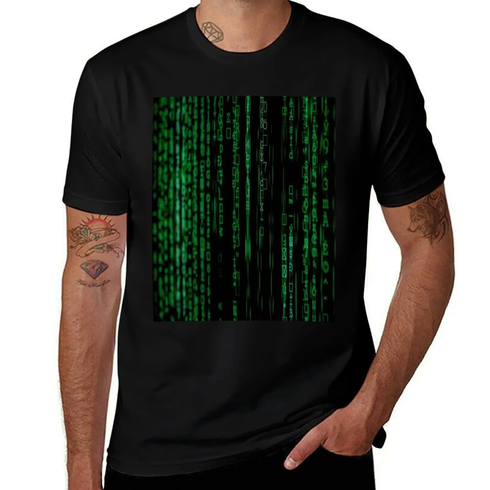 Matrix Pattern T-Shirt Lightweight Casual Summer T-Shirt
