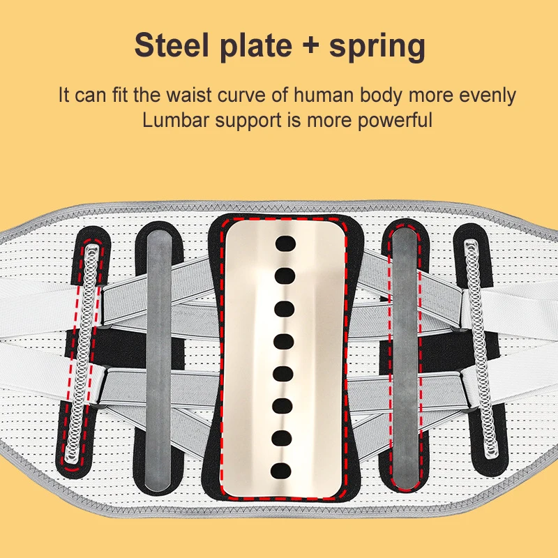 Newest Widen Steel Keel Waist Back Pain Brace Spine Support Lumbar Herniated Disc Sciatica Orthopedic Posture Corrector Belt Men