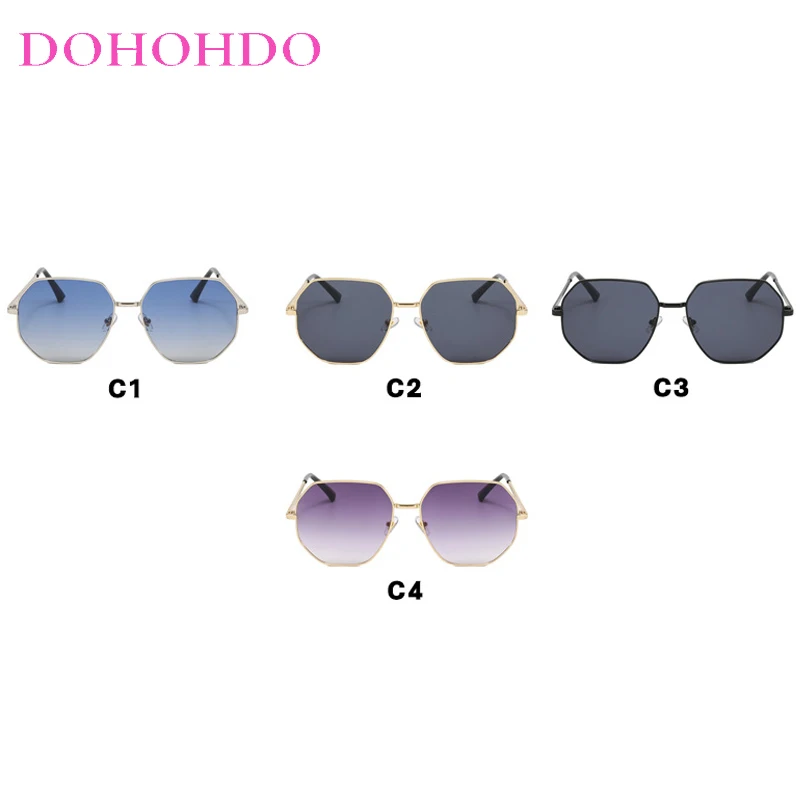 Alta qualidade polígono metal feminino óculos de sol tendência do vintage marca designer óculos de sol dos homens ao ar livre condução sombra lentes uv400