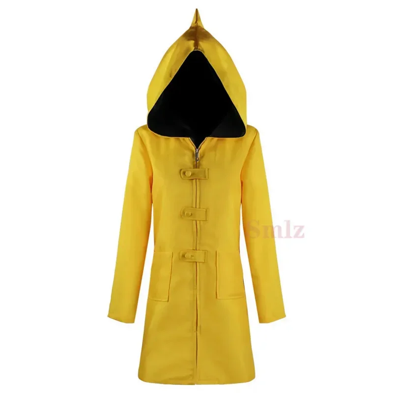 Halloween Cosplay Costume Anime Little Nightmare Cosplay Kid Six Cosplay Performance Costume Yellow Hooded Jacket Raincoat