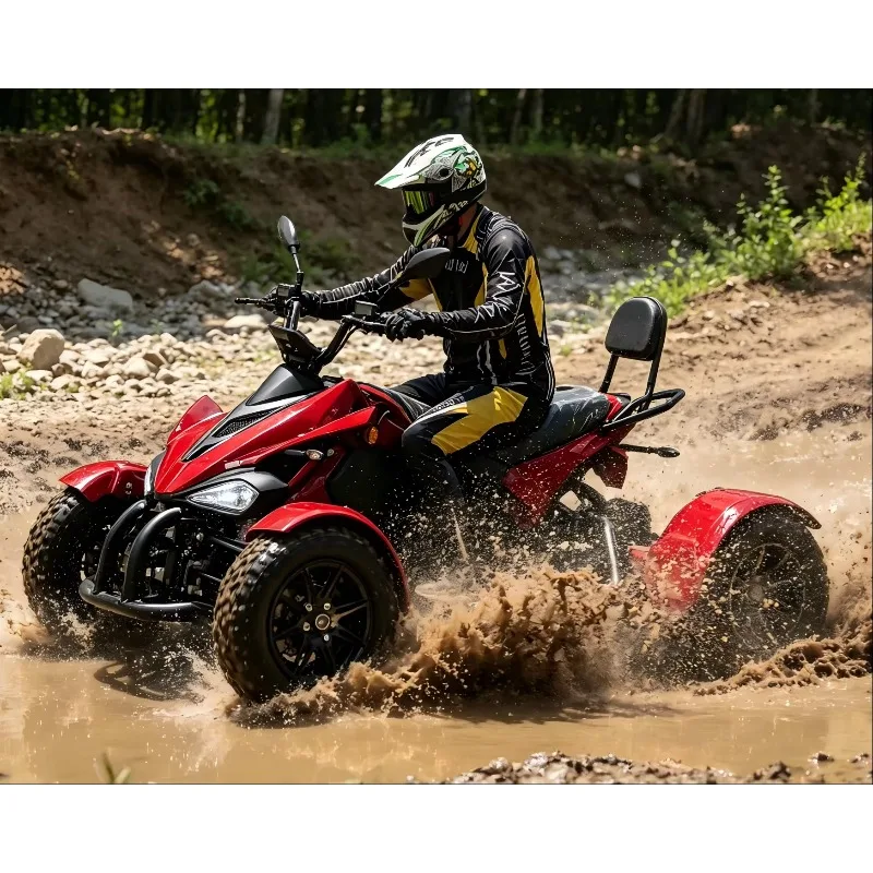 High Speed 90km/h Electric ATV 72V 4000W, 141KM Long Range Lithium Quad for Adults, All-Terrain 4 Wheeler Off-Road Sport Bike