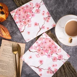 Chinese Style Printing Paper Napkins Colorful Napkins Wedding Pure Wood Pulp Paper Plum Flower 20 Sheets Food Grade 2Ply 33*33cm